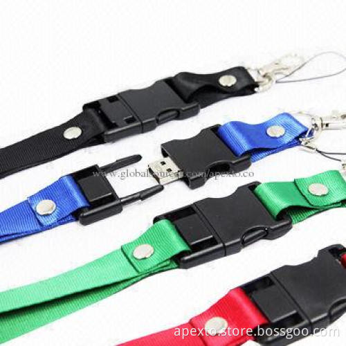 Lanyard USB Flash Drives with Plug-and-play Function and More Than 1,000,000 Times Data Encryption